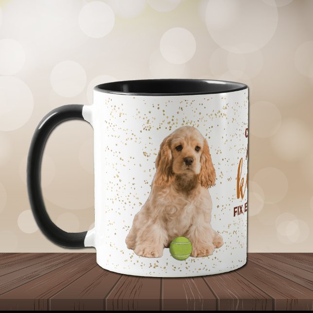 Caneca Cocker Spaniel Puppy Kisses Conserte Tudo (Criador carregado)