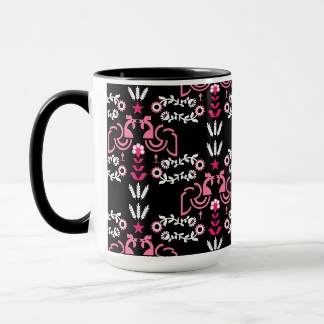 Caneca Cockerel Scandinávia Folk Art (Esquerda)