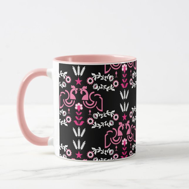 Caneca Cockerel Scandinávia Folk Art (Esquerda)