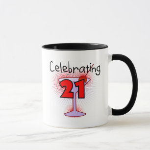 Caneca Cocktail que comemora 21 camisetas e presentes