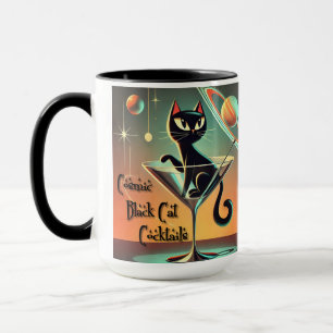Caneca Cocktails de Gato Negro Cósmico e Futuro Atômico
