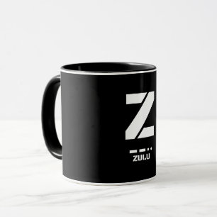Caneca Código alfabético Z(Zulu) OTAN alfabético e Morse