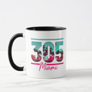 Caneca Código de Área de Miami 305 - Prítico de Palmeiras