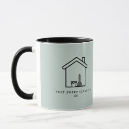 Caneca Código QR do Logotipo de Negócios de Limpeza Perso