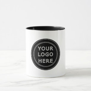 Caneca Código QR preto elegante e elegante