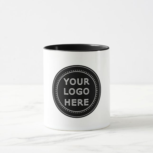 Caneca Código QR preto elegante e elegante (Centro)