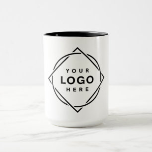 Caneca Código QR preto elegante e elegante