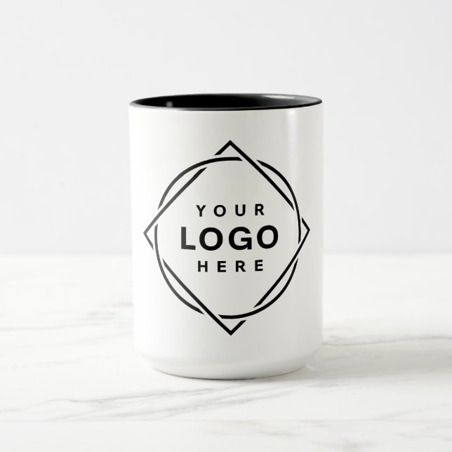 Caneca Código QR preto elegante e elegante (Centro)