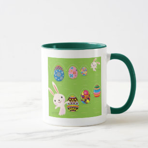 Caneca Coelhinho da Páscoa brincalhão com ovos pintados