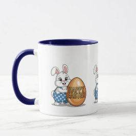 Caneca Coelhinho de Bolinhas Feliz Páscoa