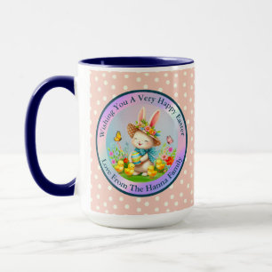 Caneca Coelhinho de Páscoa Fofo e Flores Felizes de Prima