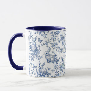 Caneca Coelhinhos Azuis Doces Toile Francesa