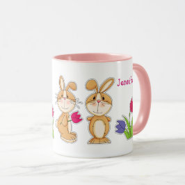 Caneca Coelhinhos bonitos com presentes personalizados de