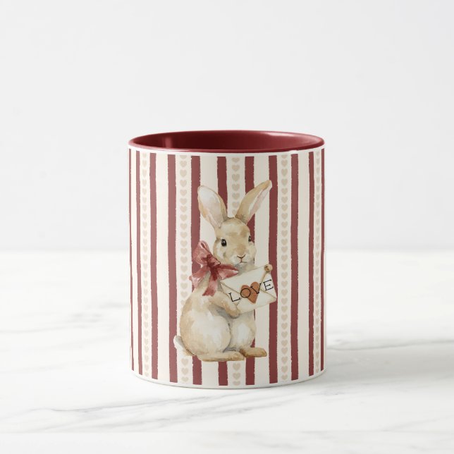 Caneca Coelho Bunny de Amor Coração Vermelho (Centro)