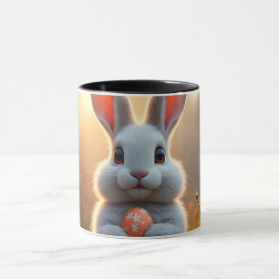 Caneca Coelho da Páscoa Feliz na Magia da Primavera
