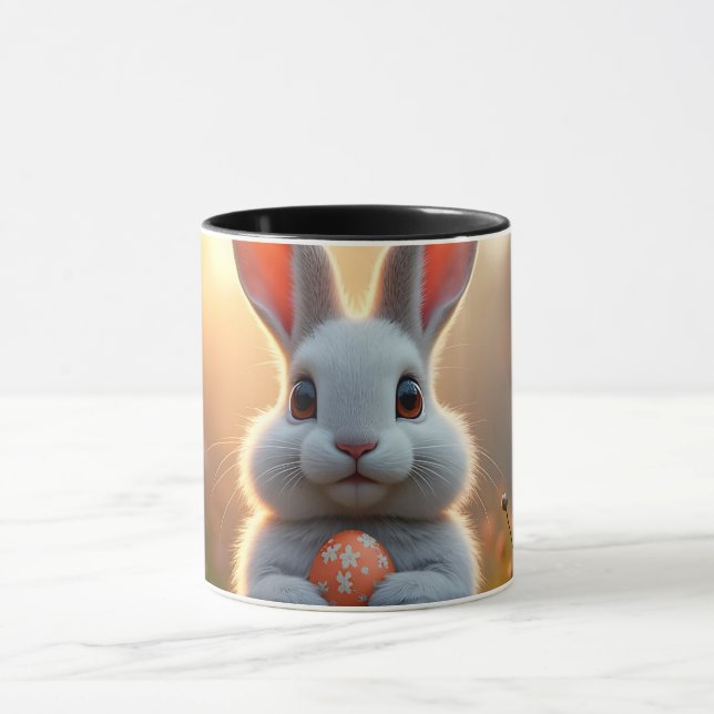 Caneca Coelho da Páscoa Feliz na Magia da Primavera (Centro)