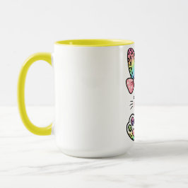 Caneca Coelho de Páscoa Arco-íris