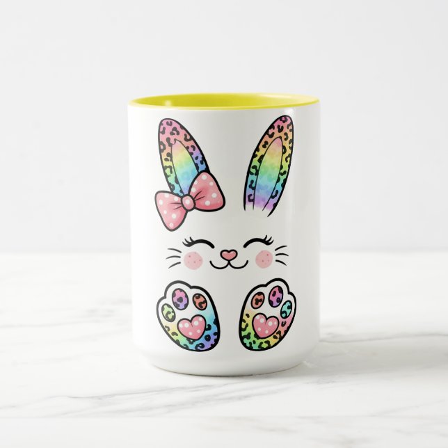 Caneca Coelho de Páscoa Arco-íris (Centro)