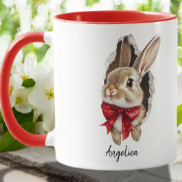 Caneca Coelho de Pequim de Natal bonito personalizado