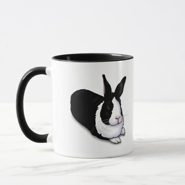 Caneca Coelho Negro e Branco (Esquerda)