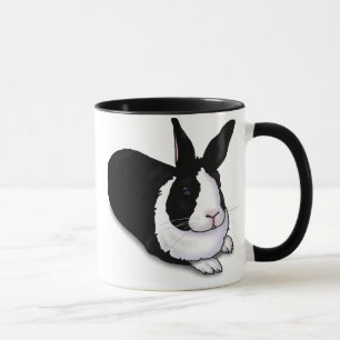 Caneca Coelho preto e branco