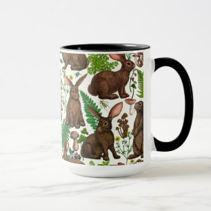 Caneca Coelhos e flora silvestre 4