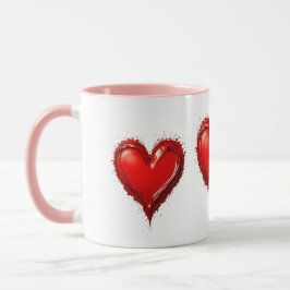 Caneca Cœurs Rouges, Symbole d'un Amour Sincère.