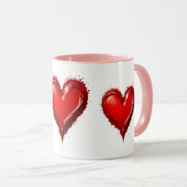 Caneca Cœurs Rouges, Symbole d'un Amour Sincère.