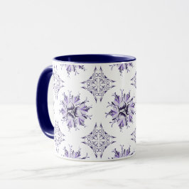 Caneca Coffee Floral Mug Inky | Roxo Lilac e Branco