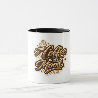 Caneca Coffee Is My Mood Mug | Funny Coffee Lover Ceramic