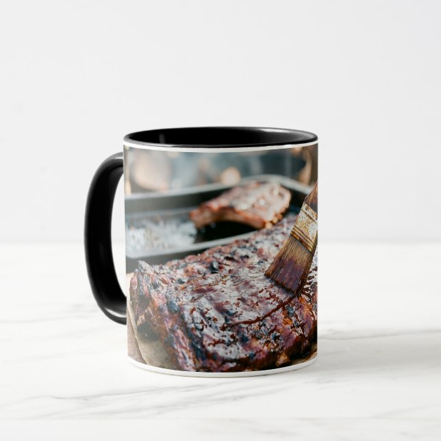 Caneca Coffee Mug BBQ Ribs Barbecue Grilling Delicious (Frente Esquerda)