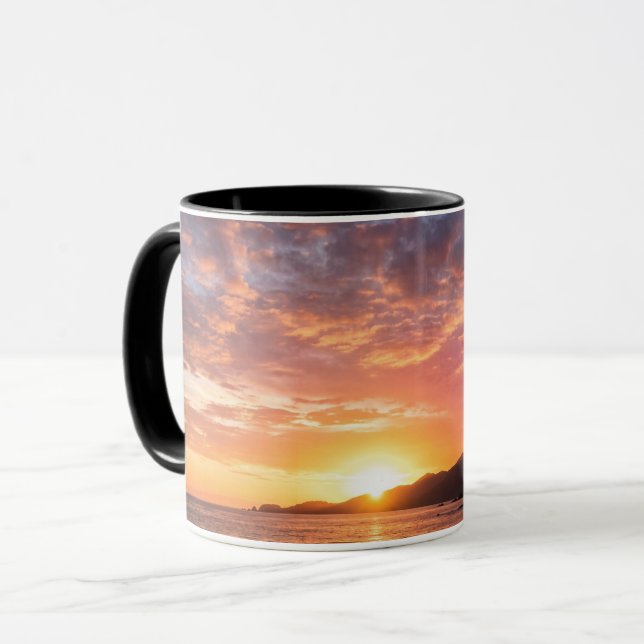 Caneca Coffee Mug Beautiful Sunset Landscape Beach View (Frente Esquerda)