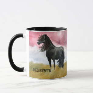 Caneca Coffee Mug, Horse Watercolor