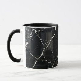 Caneca Coffee Mug Modern Black Marble Vein Pattern
