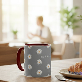 Caneca Coffee mug with daisy, cozy coffee mug