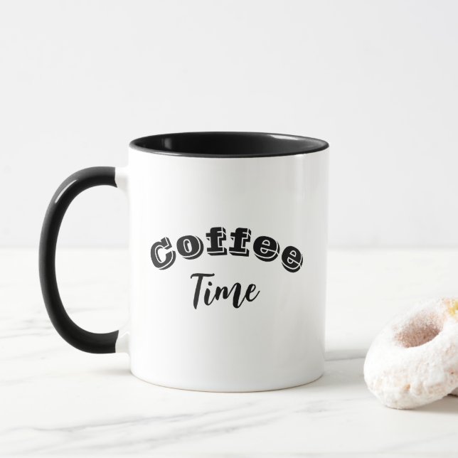 Caneca “Coffee Time” Mug – Typography for Coffee Lovers (Com Donut)