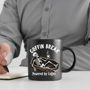 Caneca Coffin Break Skeleton Café Mug