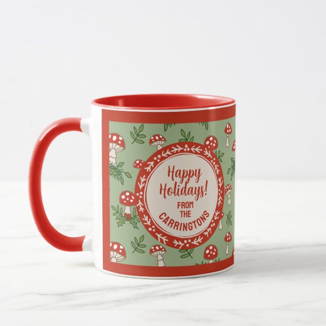 Caneca Cogumelos Alegres Personalizados (Esquerda)