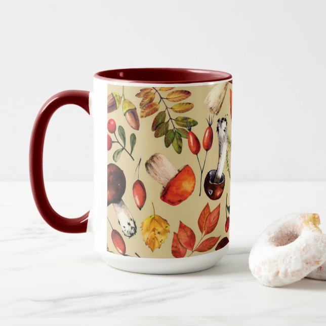 Caneca Cogumelos de outono (Com Donut)