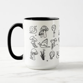 Caneca Cogumelos e caracóis