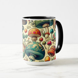 Caneca Cogumelos Elegantes