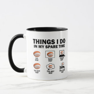 Caneca Coisas Que Faço No Rugby Do Meu Tempo Livre