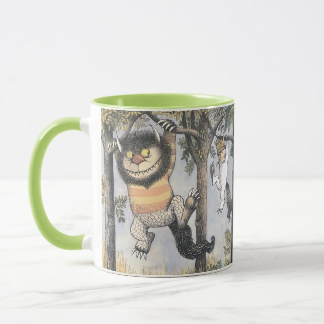 Caneca Coisas Selvagens e Max Balançando nas Árvores (Esquerda)