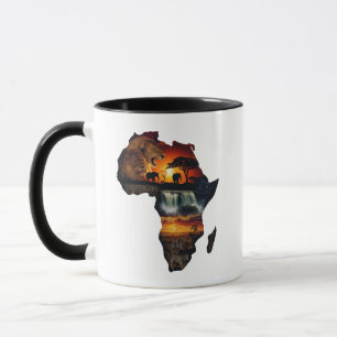 Caneca Colagem da Vida Selvagem Africana