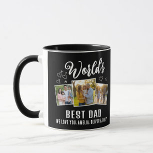 Caneca Colagem de 3 Fotos Personalizadas do Melhor Pai do