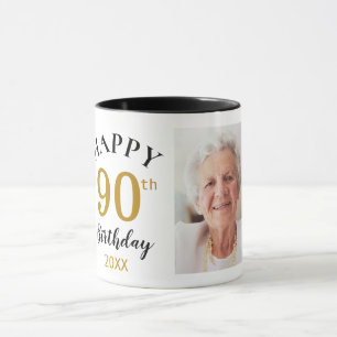 Caneca Colagem de 5 Fotos Personalizada Feliz Aniversário