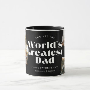 Caneca Colagem de 6 Fotos B & W Melhor Pai do Mundo