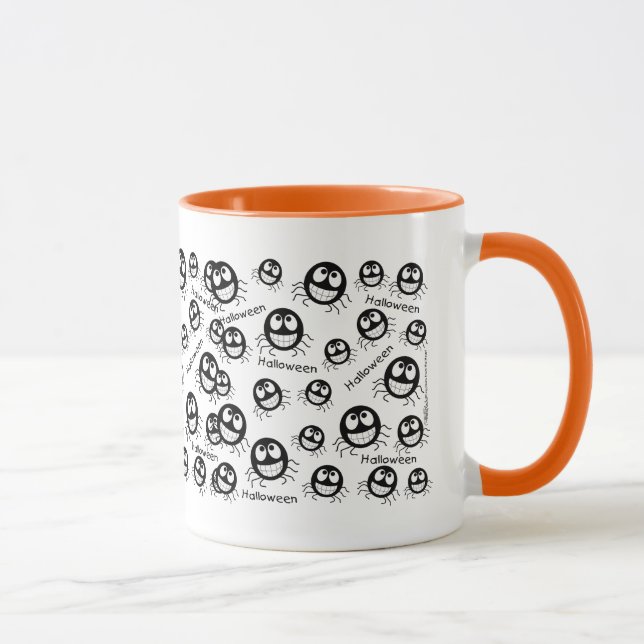 Caneca Colagem de Aranha Feliz Halloween (Direita)