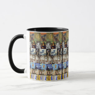 Caneca Colagem de Arte Famosa,