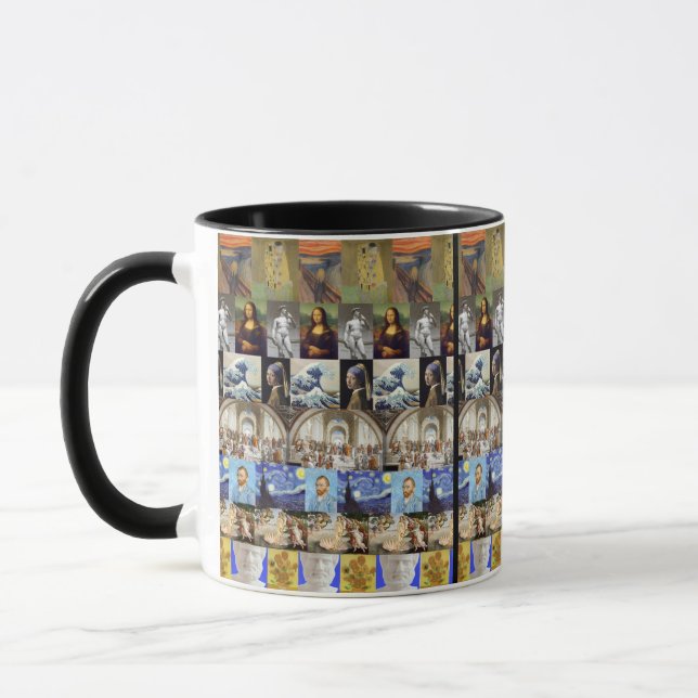 Caneca Colagem de Arte Famosa, (Esquerda)